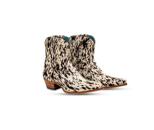 Cow Bow Western Cowhide Leather Booties