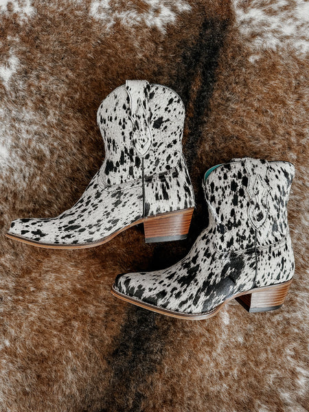 Cow Bow Western Cowhide Leather Booties