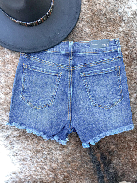High Waist Lace Lining Denim Shorts