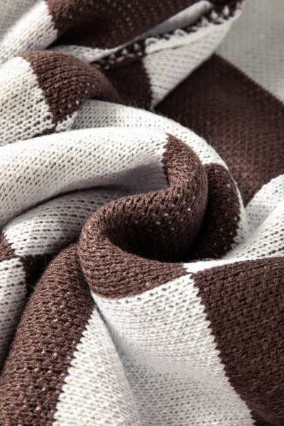 Plaid Checkered Bishop Sleeve Sweater