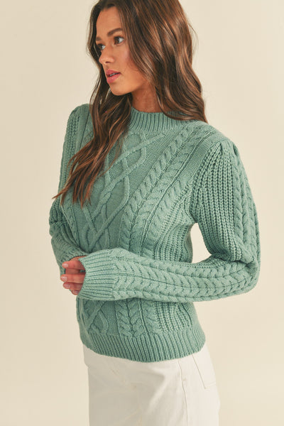 Mixed Cable Knit Sweater