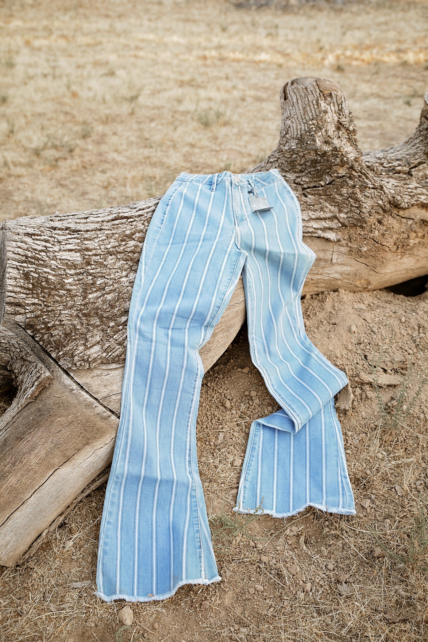 High waisted cheap striped bell bottoms