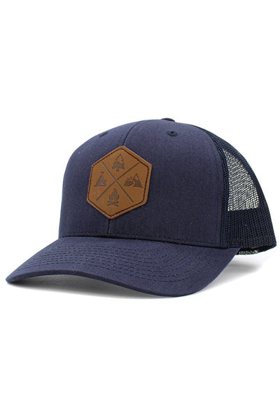 Outdoor PU patch mesh baseball cap