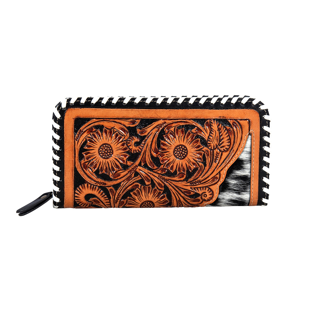 Pecos Plains Stitched Hand-Tooled Wallet