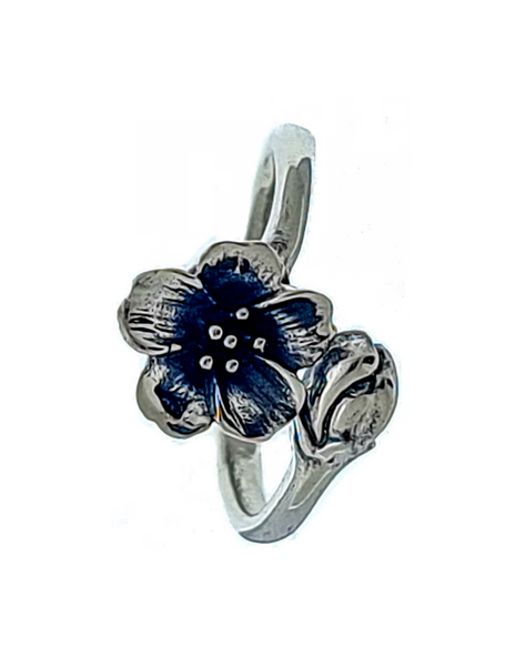 Adjustable Sterling Silver Flower Ring