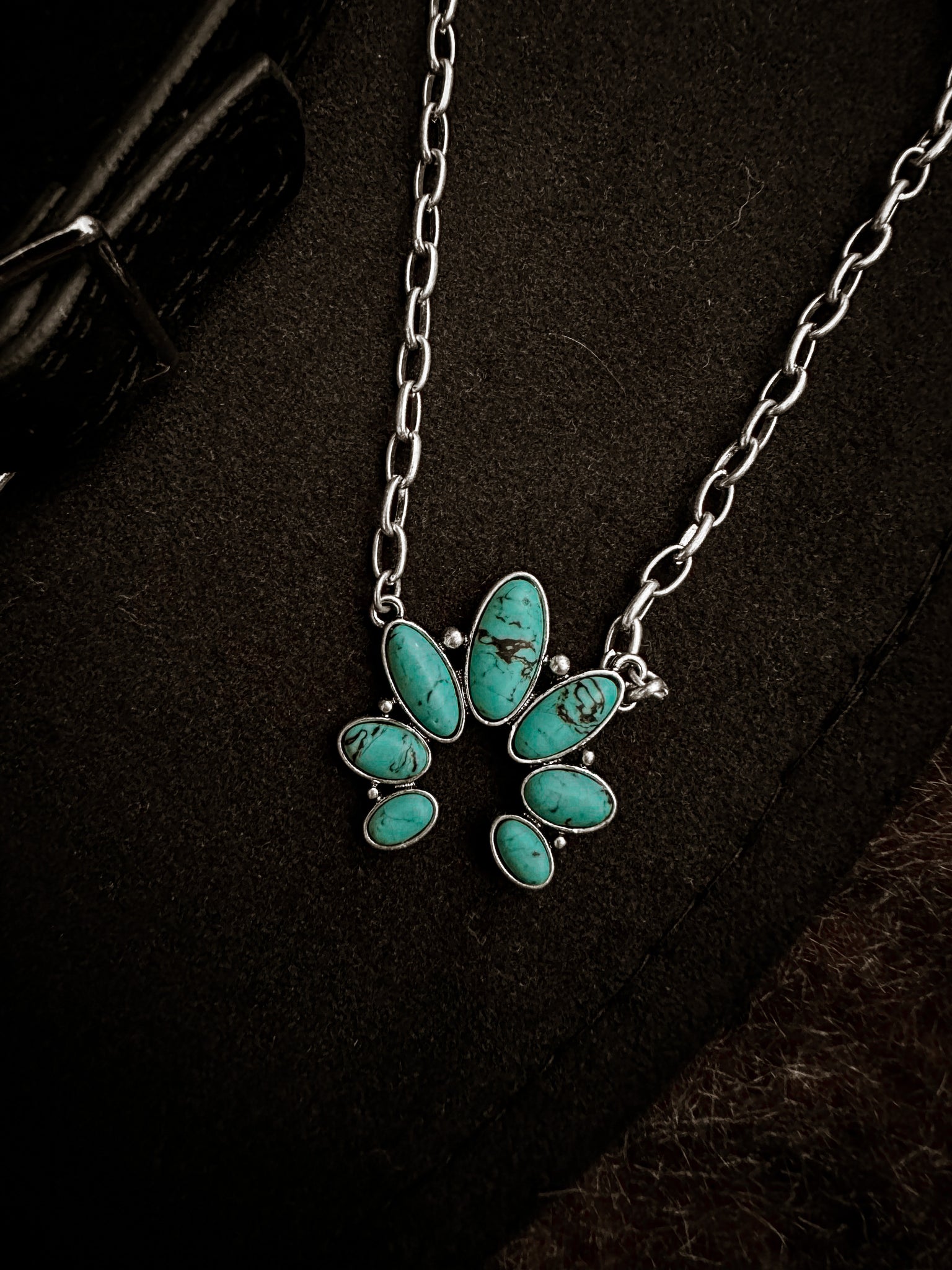 Western Squash Blossom Gemstone Necklace