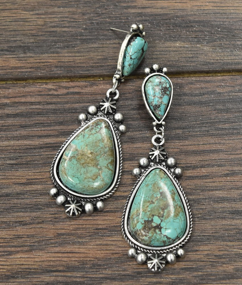 Natural Turquoise  Post Earrings