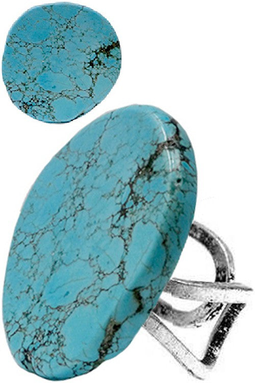 Natural Stone Cuff Ring