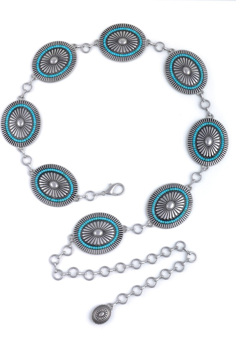 Oval Concho Chain Belt