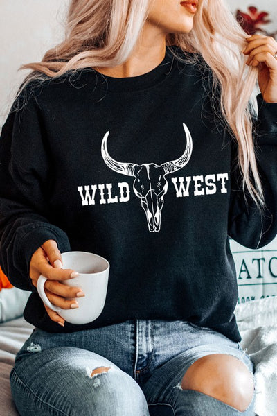Fleece Crew-Neck 'Wild West' Sweatshirt