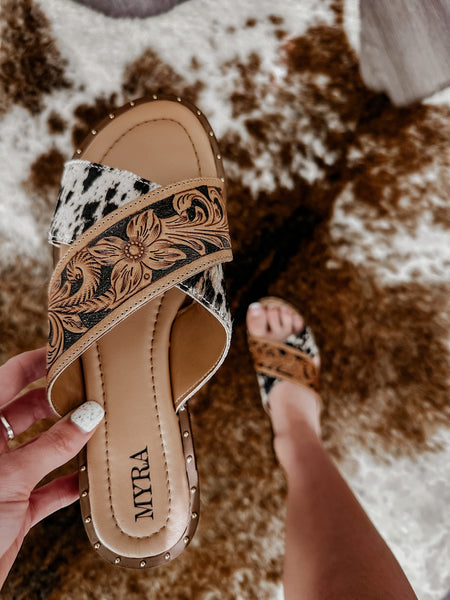 Chappy Western Hand-Tooled Sandals