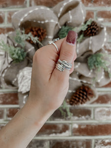 Adjustable Feather Sterling Silver Ring