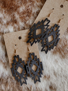 Western Aztec Wood Earrings