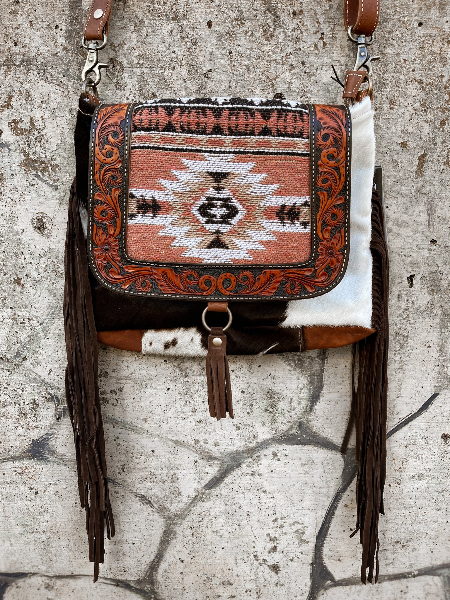 Sansa Aztec Handtooled Bag