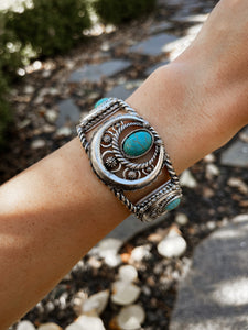 Silvertone Turquoise Bracelet