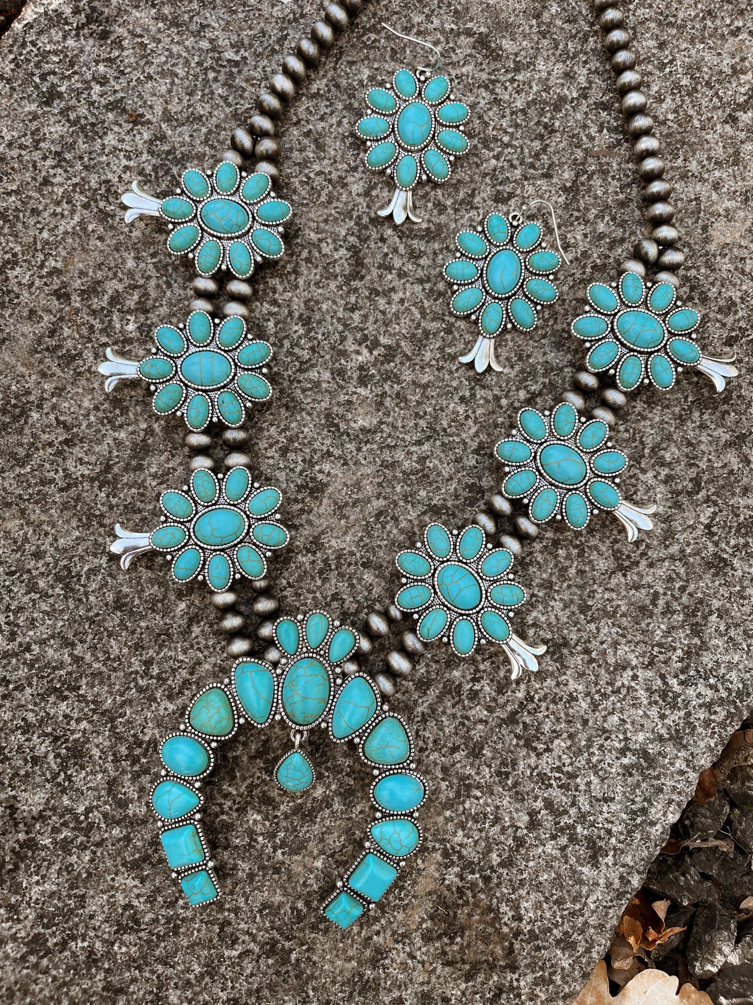 Squash Blossom Navajo Inspired Necklace Set
