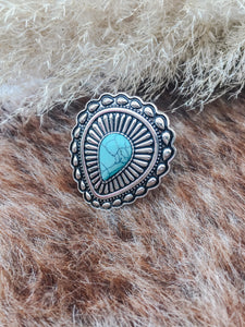 Turquoise Stone Teardrop Stretch Ring
