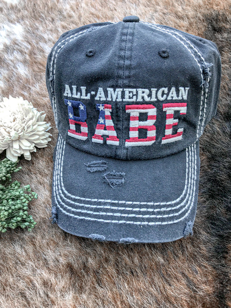 Distressed ‘All American Babe’ Cap