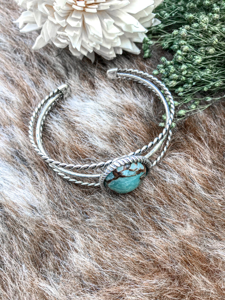 Turquoise Marble Oval cuff Bracelet