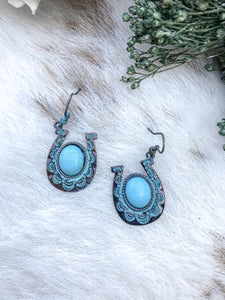 Turquoise Horseshoe Earrings