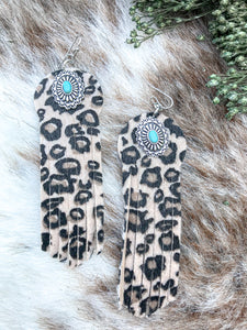 Leopard Faux Fur Fringe Earrings