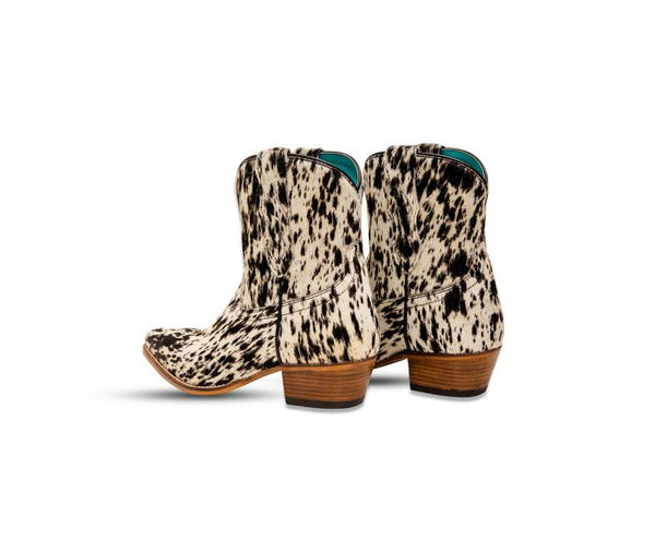 Cow Bow Western Cowhide Leather Booties