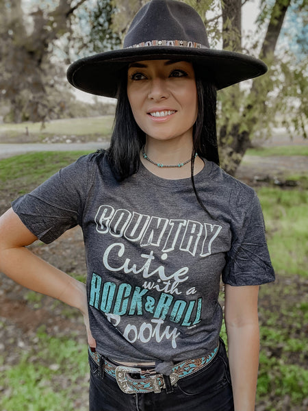 "Country Cutie With A Rock And Roll Booty" Women's Graphic Tee