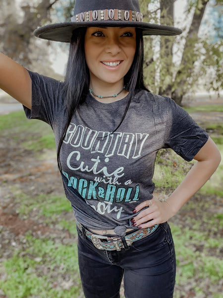 "Country Cutie With A Rock And Roll Booty" Women's Graphic Tee