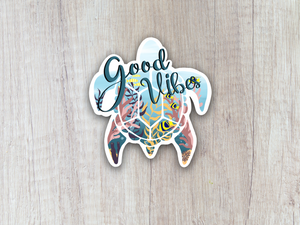 “Good Vibes” turtle sticker