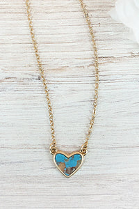 Marble Heart Necklace Set