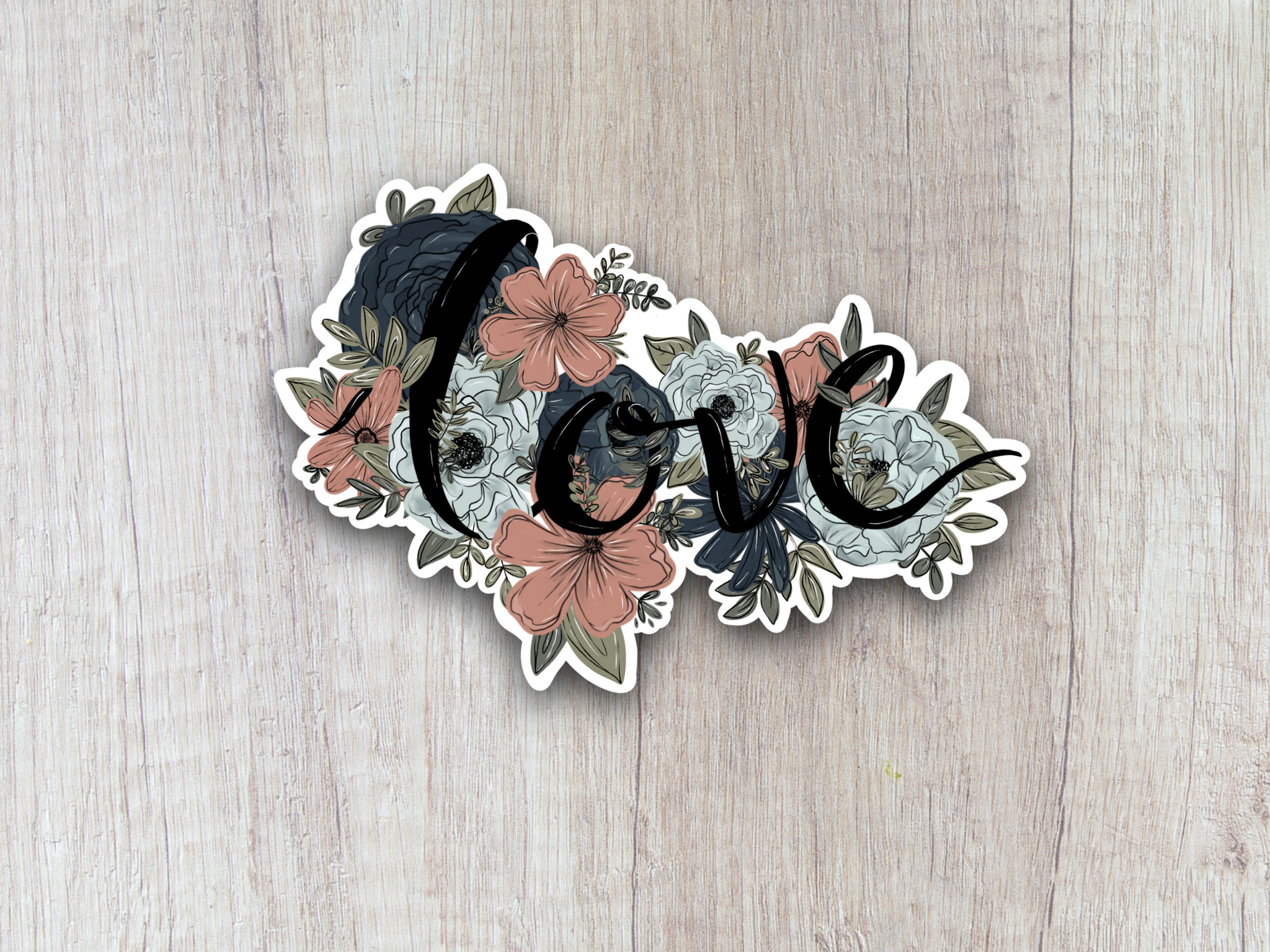 “Love” Flower Sticker