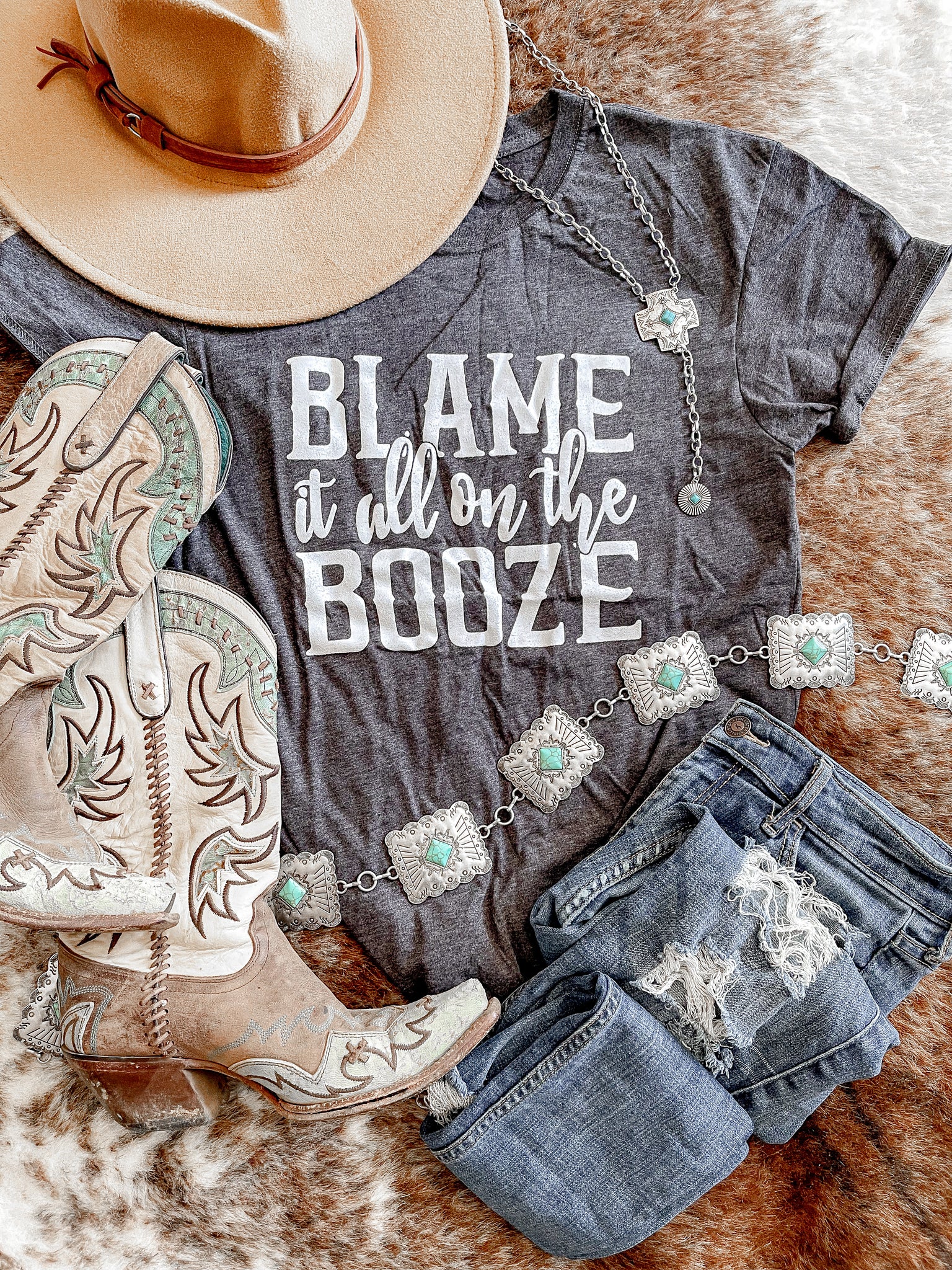 ‘Blame It All On The Booze’ Graphic Tee