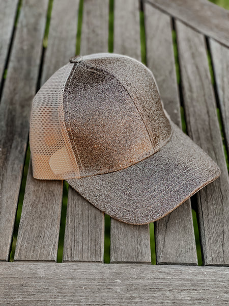 CC Glitter Messy Bun Hat Cap