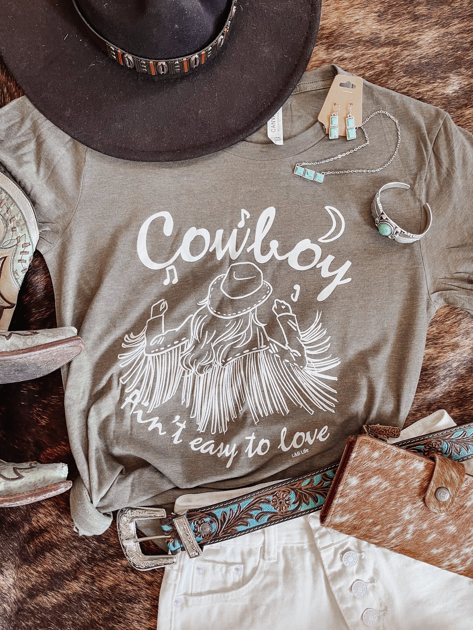 “ Cowboys Ain’t Easy To Love” Graphic Tee