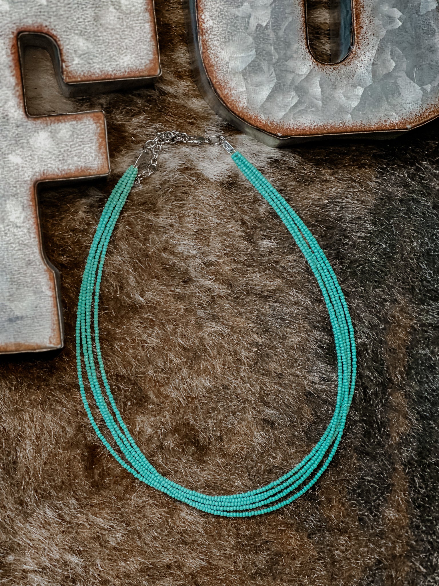 Adeline Turquoise Seed Bead Layered Necklace