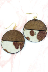 Wood Split Disk Earrings