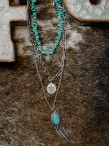 Desert Dreams Turquoise Layered Necklace and Earrings Set