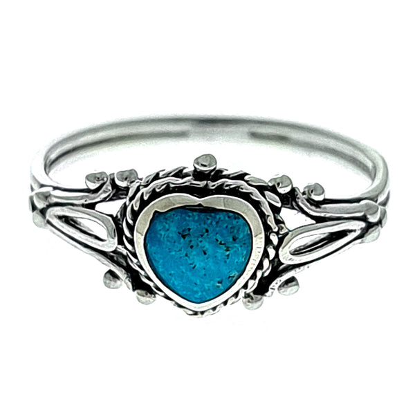 Sterling Silver Heart Turquoise Ring